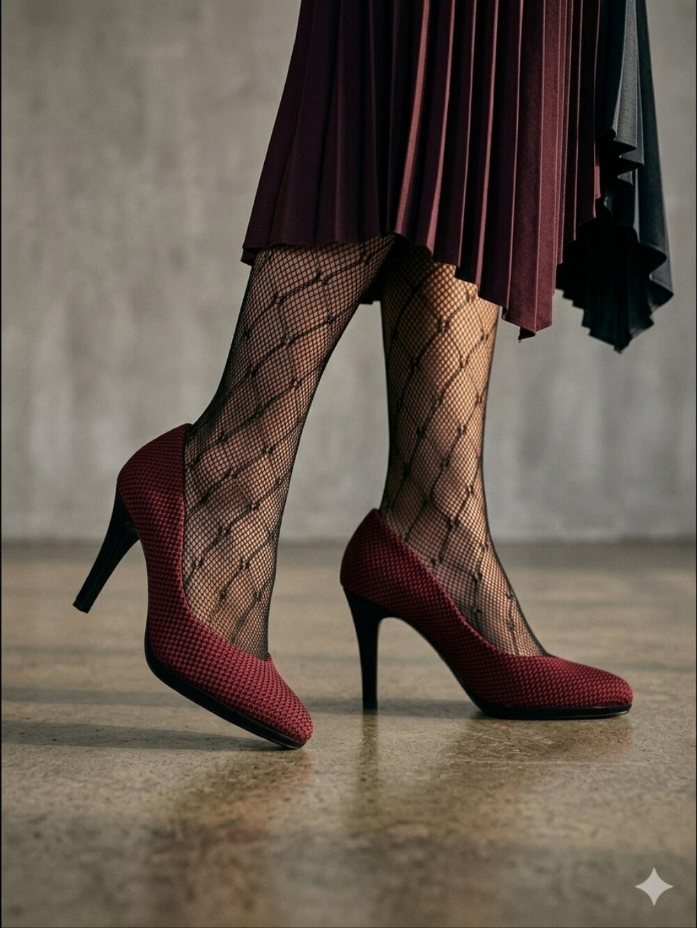 Peter Kaiser Dark Red & Black Suede Court Pumps